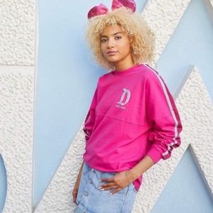 Disneyland Resort Spirit Jersey Magenta Pink Silver Sparkle Top